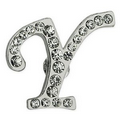 Rhinestone Letter Y Pin